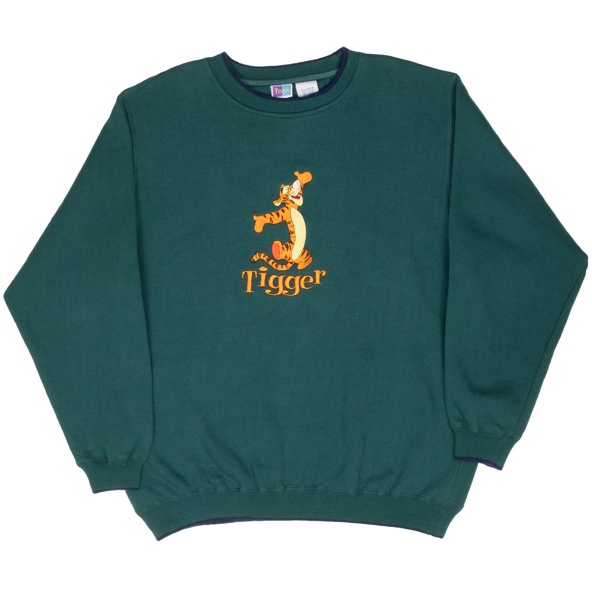 Vintage Disney Tigger Green Embroidered Sweatshirt Size XL 1990S