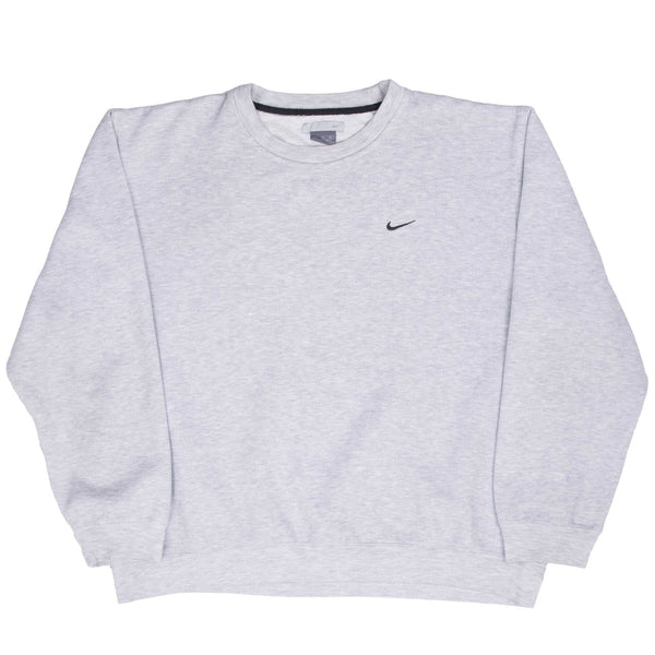 Vintage Nike Classic Swoosh Grey Sweatshirt 2000S Size Large
