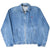 Front of blue Polo Ralph Lauren denim Harrington jacket with zip closure and angled pockets