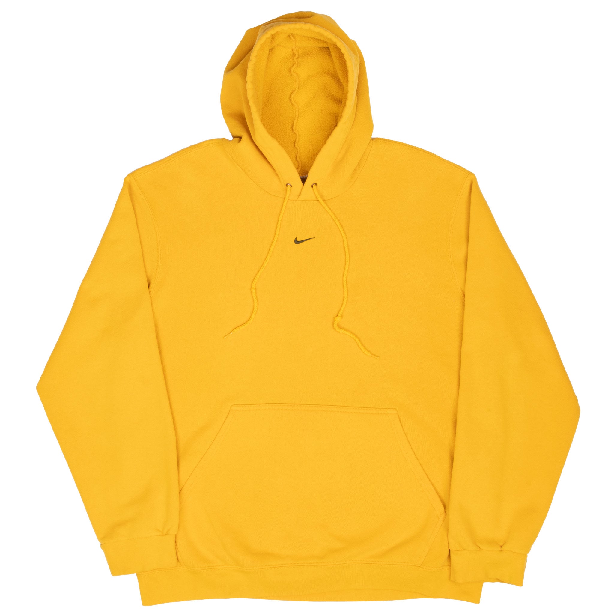 Vintage Nike Center Swoosh Mustard Yellow Travis Scott Hoodie 2000S Size Large