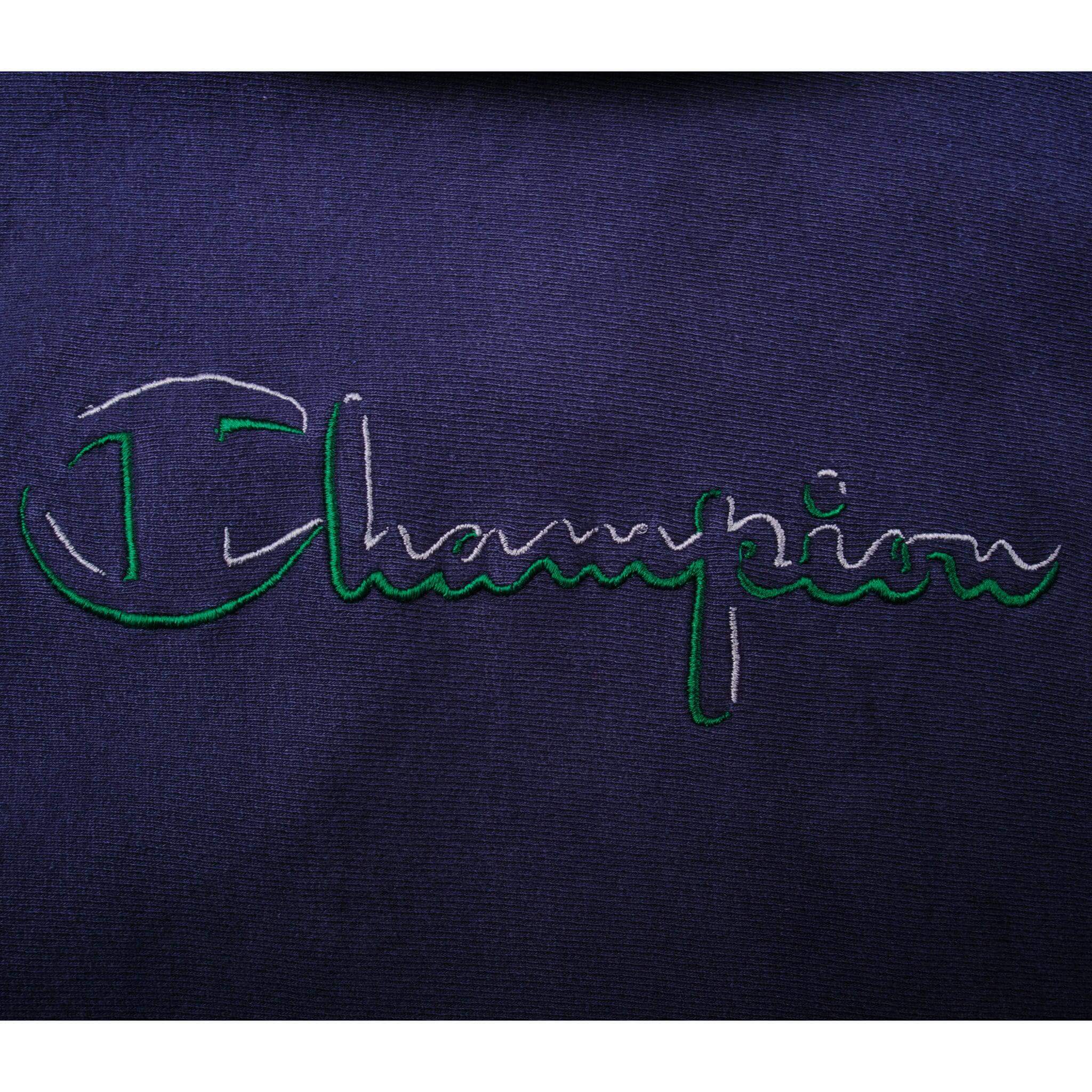 Vintage Blue Champion Big Logo Sweater 90S Size Large Made In USA.