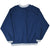 Back of navy Nike pullover windbreaker with white and navy striped collar, cuffs, and hem
