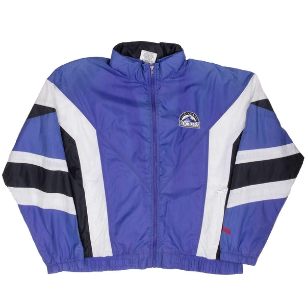 Vintage Mlb Colorado Rockies Windbreaker Jacket 1990S Size Large
