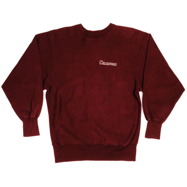 Vintage Reverse Weave Champion Embroidered Burgundy Sweatshirt 1990S Size XL