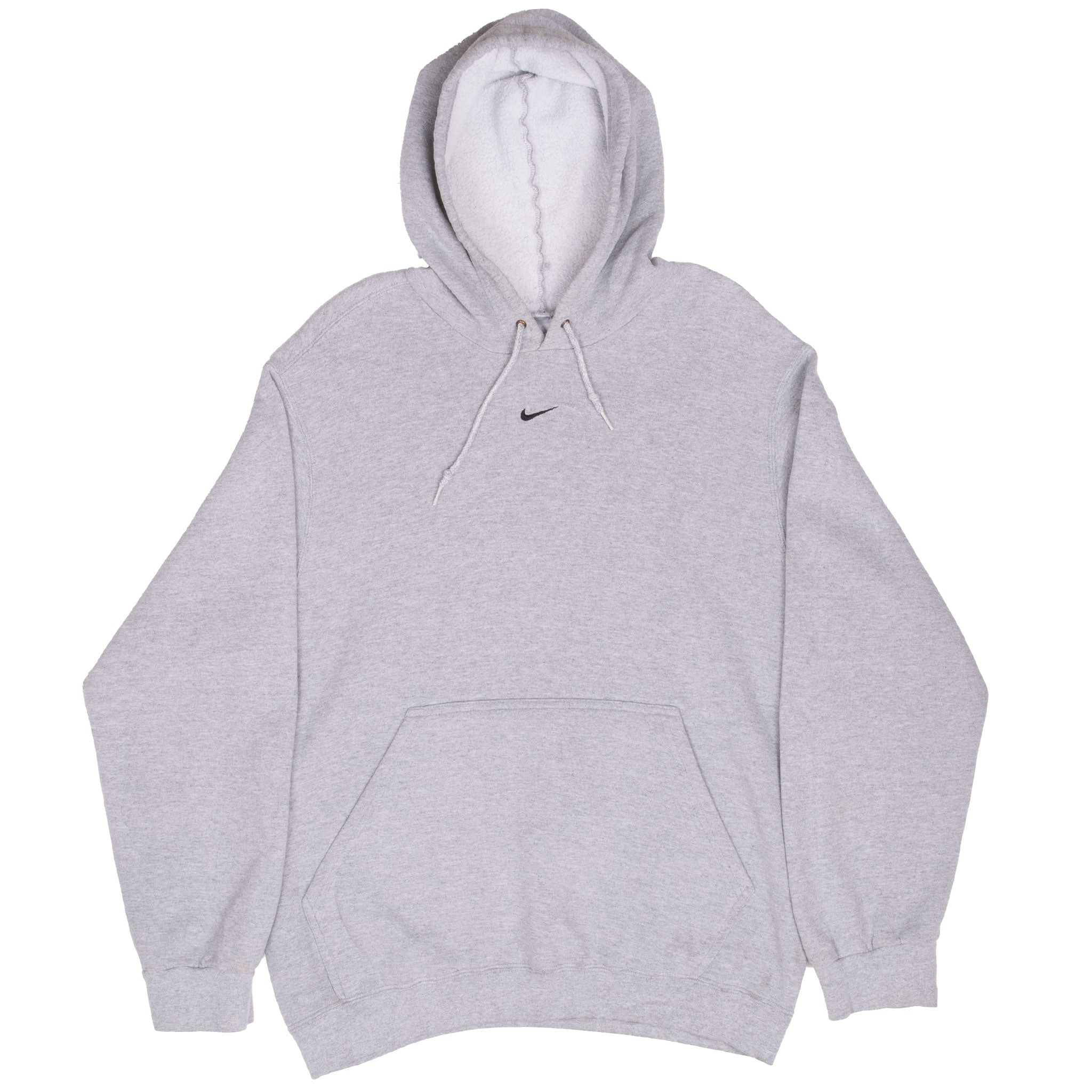 Vintage Nike Center Swoosh Grey Travis Scott Hoodie Sweatshirt 2000S Size Medium