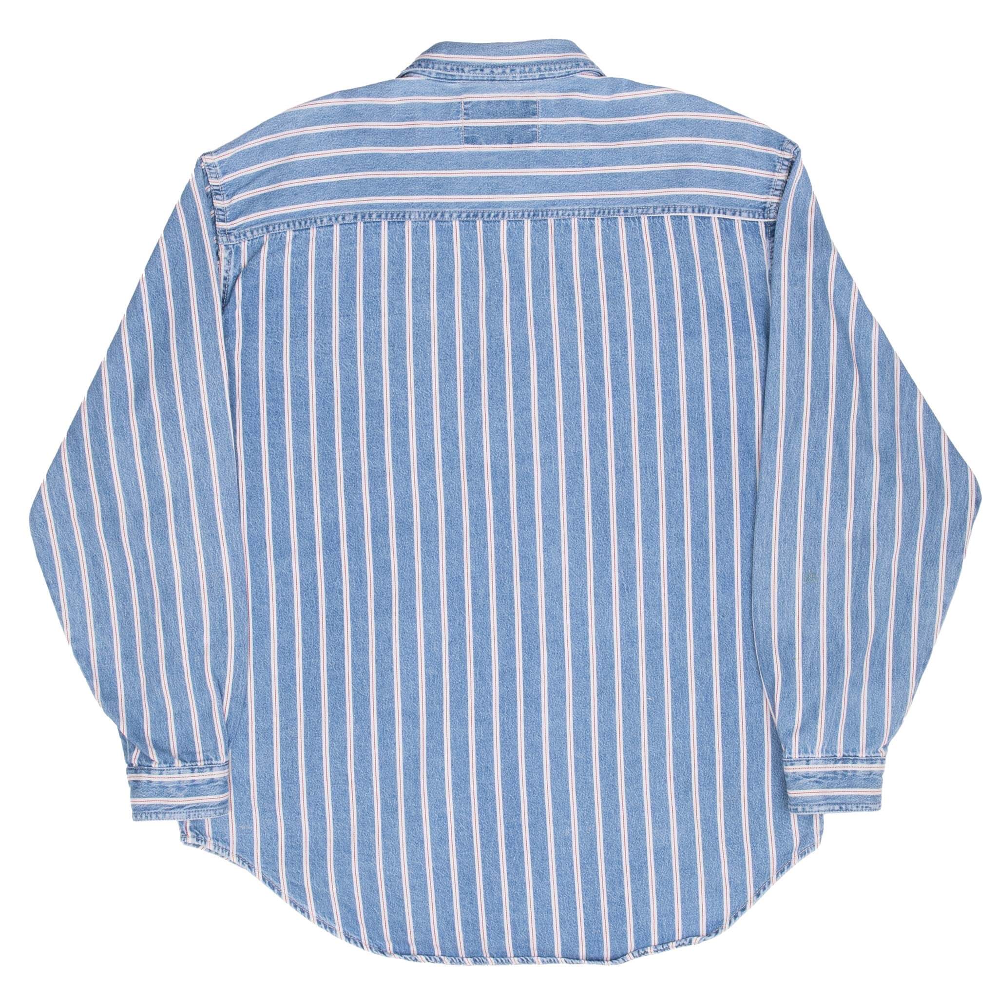 Vintage Levis Red Line Blue Pocket Denim Shirt 1990S Size Large