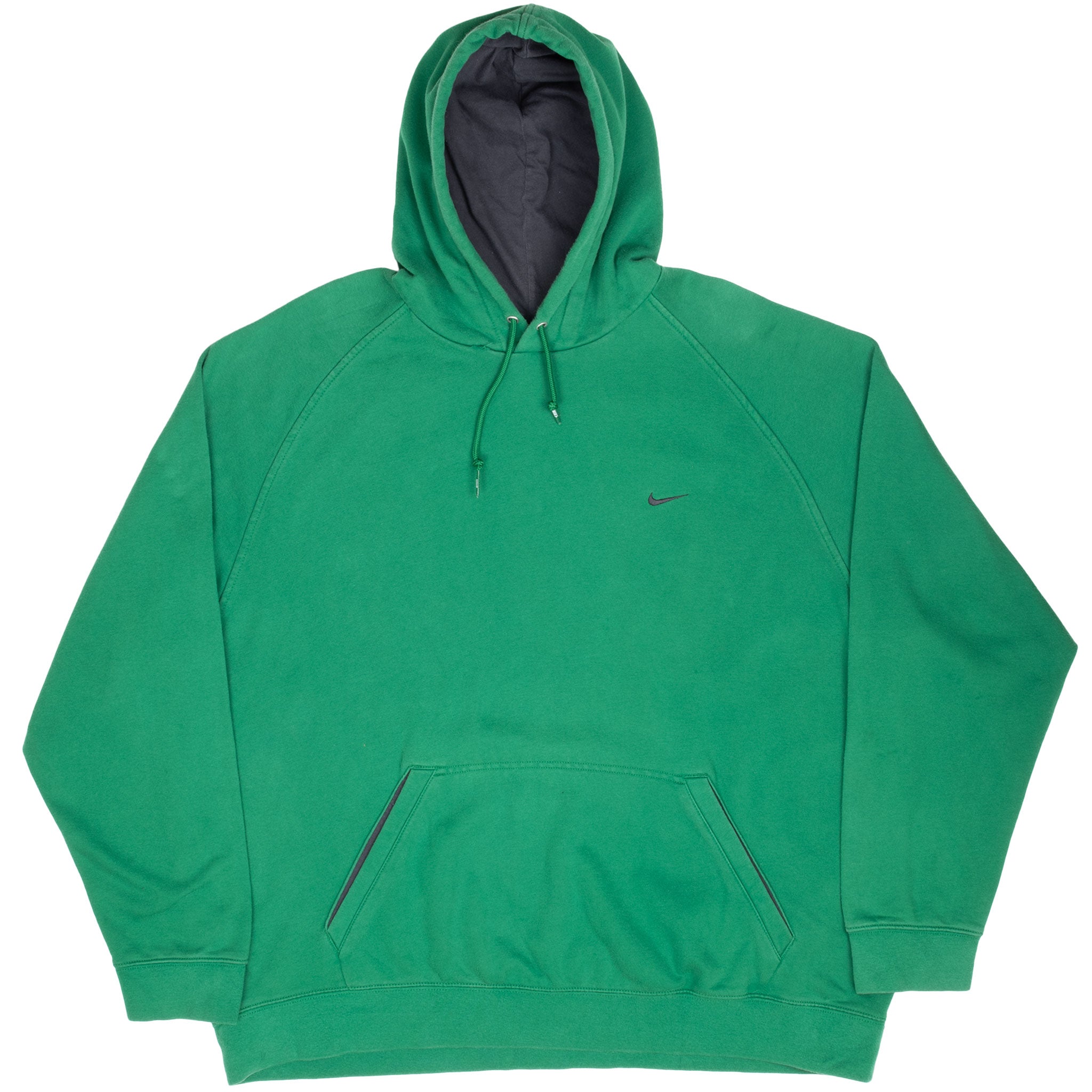 Vintage Nike Classic Swoosh Green Hoodie Sweatshirt 2000S Size 2Xl