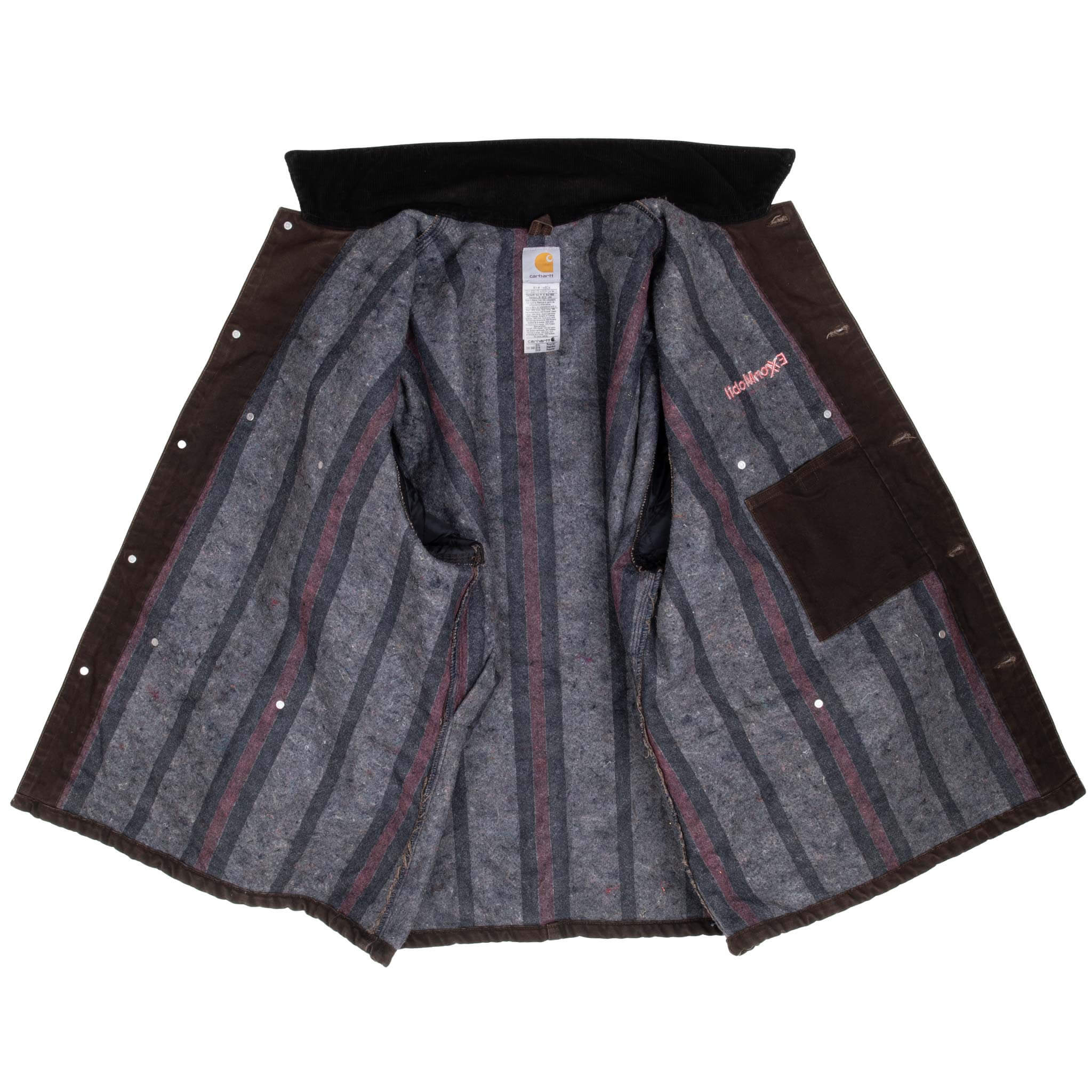 Vintage Carhartt Exxon Mobil Michigan Style Blanket Lined Brown Jacket C02DKB 1990S Size 2XL