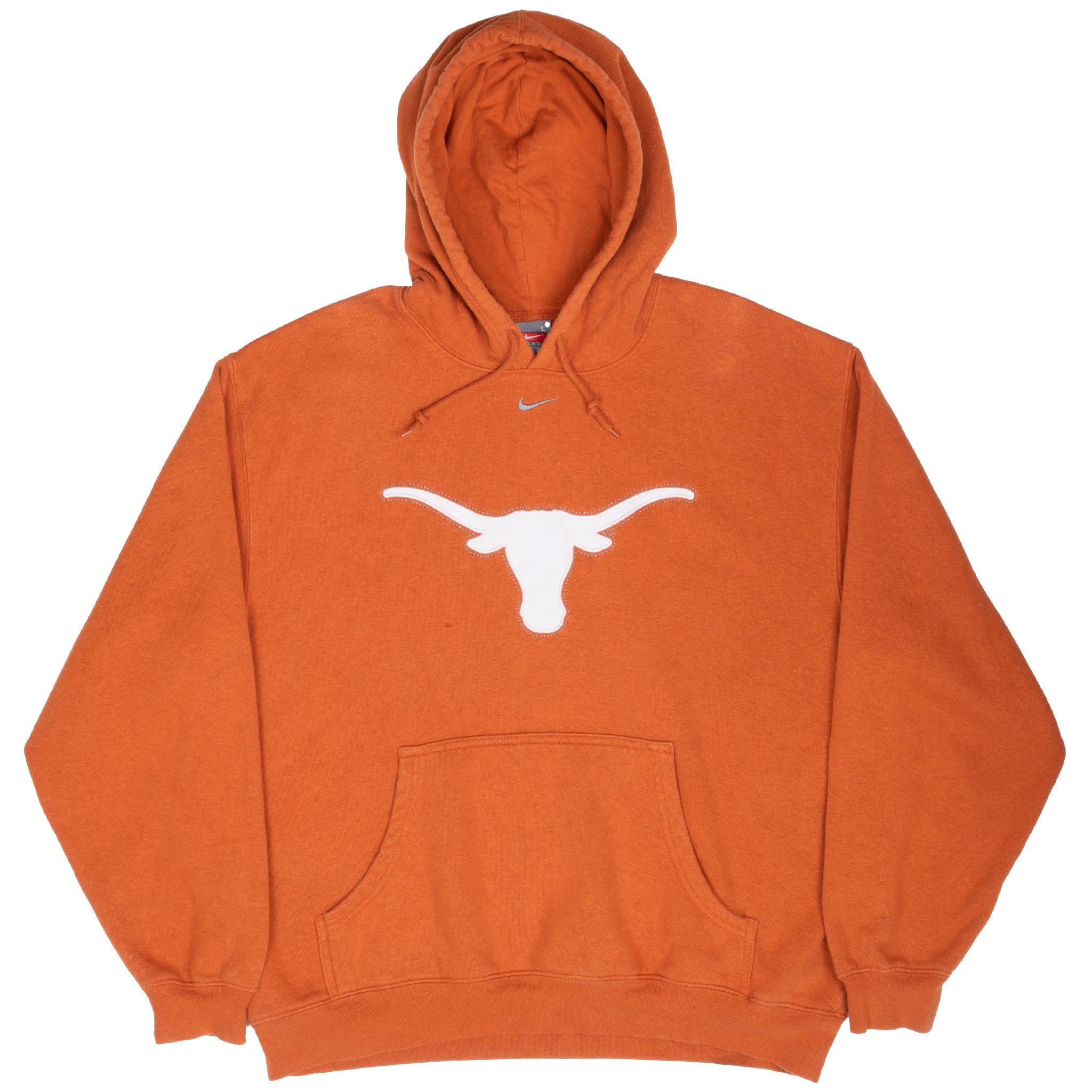Vintage Ncaa Texas Longhorns Center Swoosh Nike Hoodie Sweatshirt 2000S Size Large