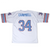 Back of white Houston Oilers jersey with Campbell name, number 34, and striped sleeves