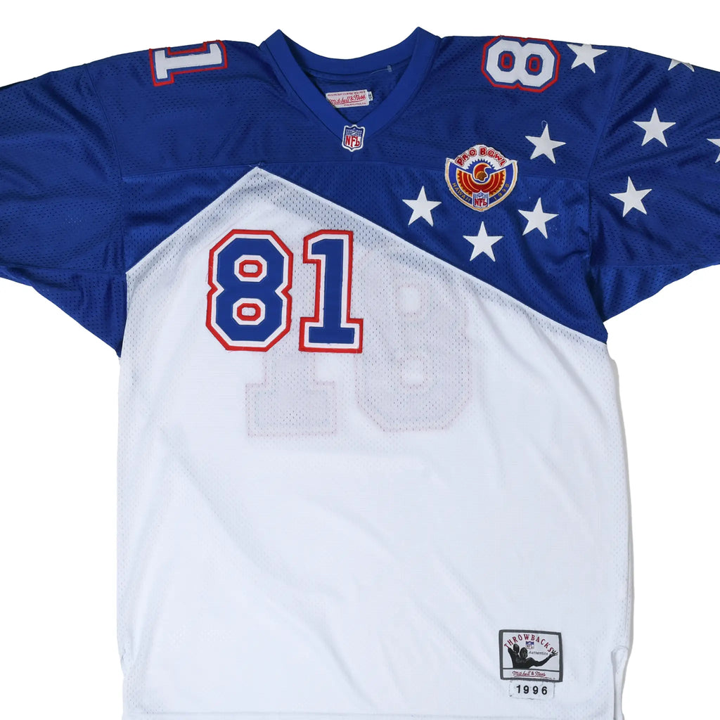 Front of blue and white NFL Pro Bowl Carter #81 jersey with stars and chest patch