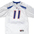 Front of white Nike Boise State Broncos football jersey with blue and orange number 11