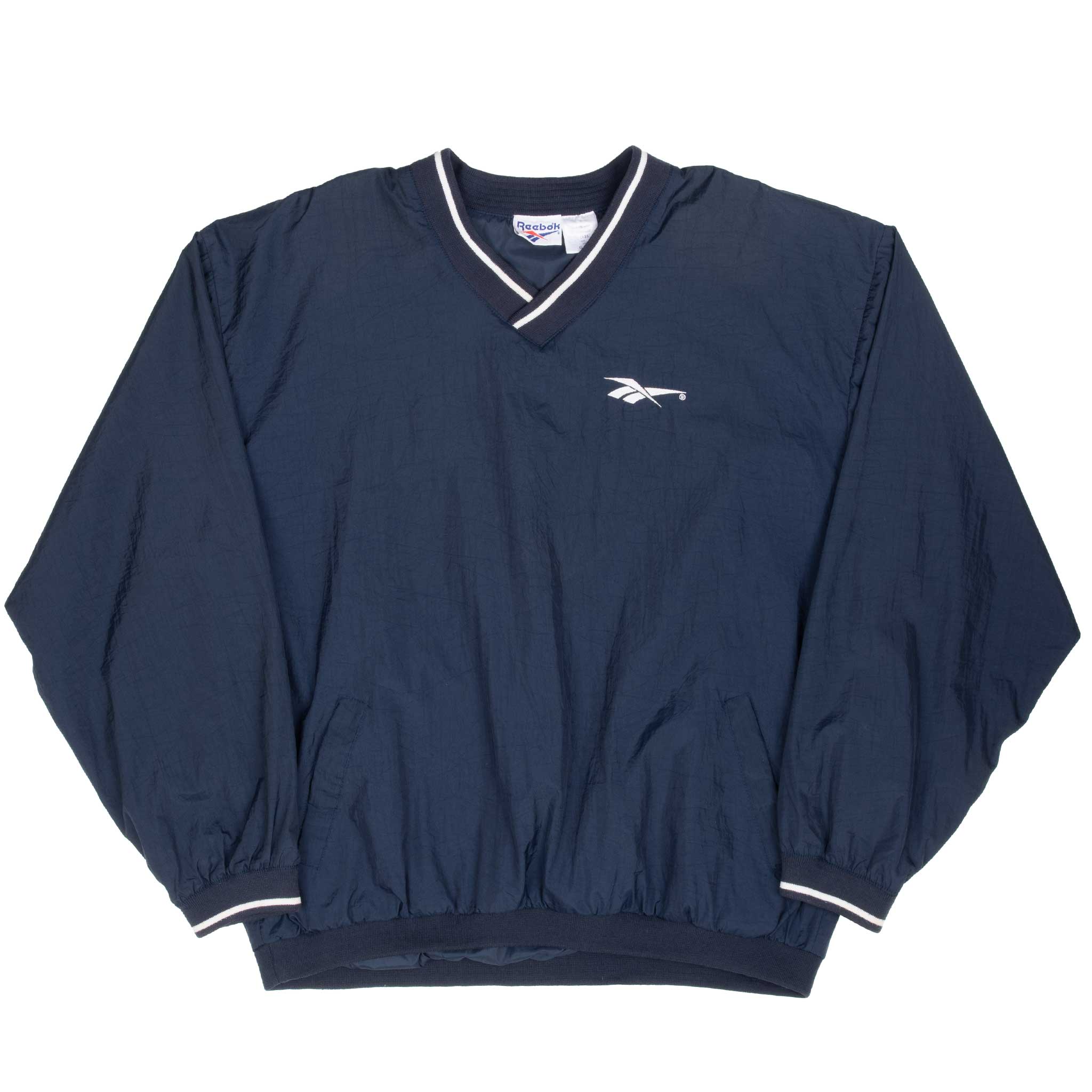 Vintage Reebok Blue Pullover Windbreaker Jacket 1990S Size XL