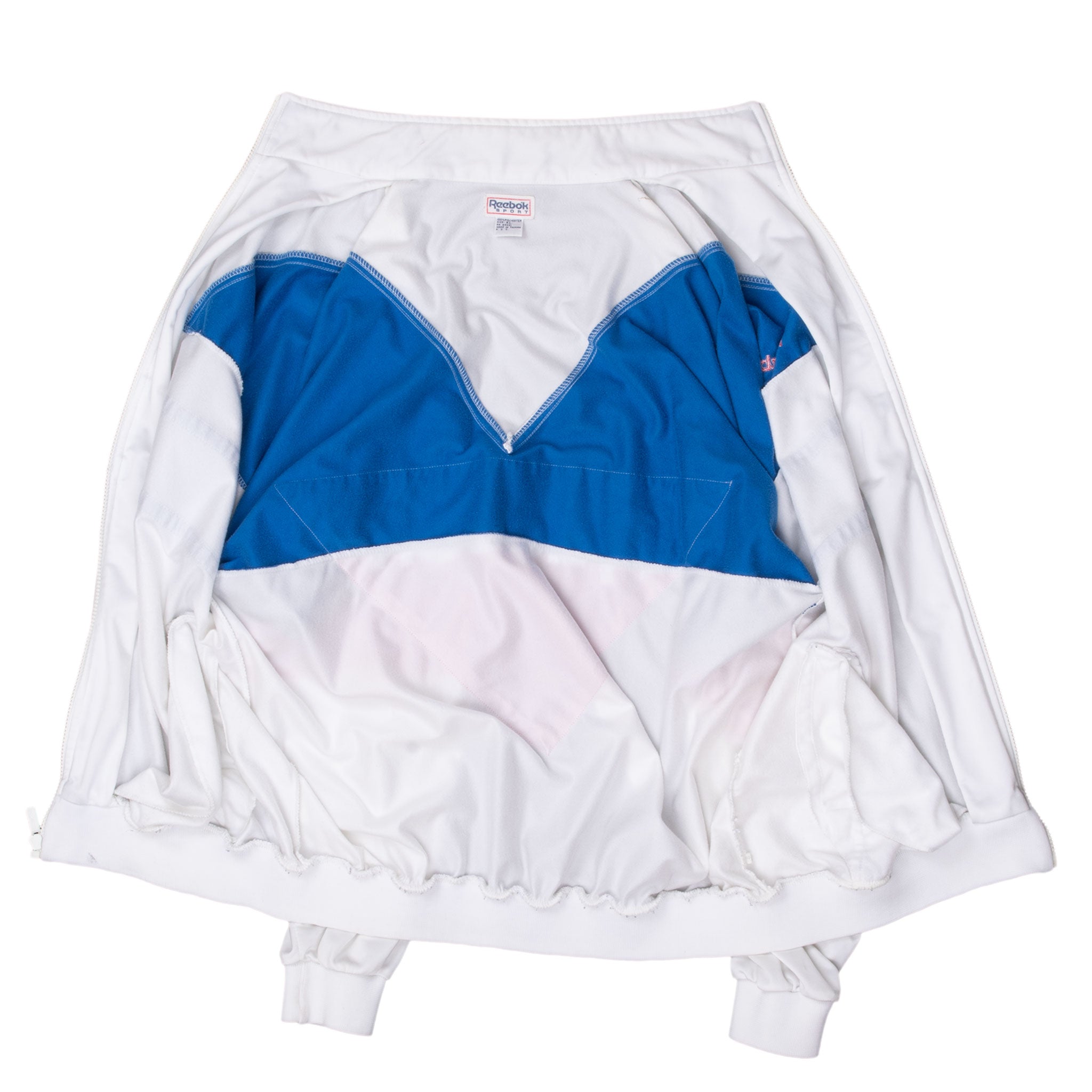 Vintage Reebok White Blue Red Tracksuit Jacket 1980S Size XL