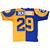 Back of blue and gold Los Angeles Rams jersey with Dickerson name and number 29