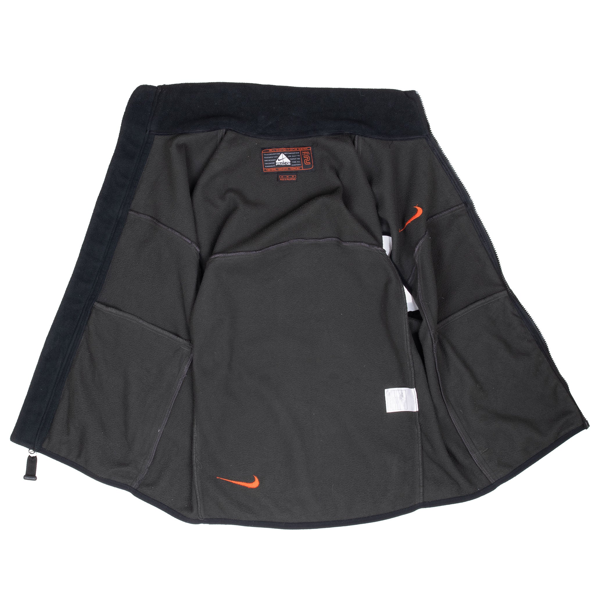 Vintage Nike Acg Black Fleece Vest Jacket 1990S Size Medium