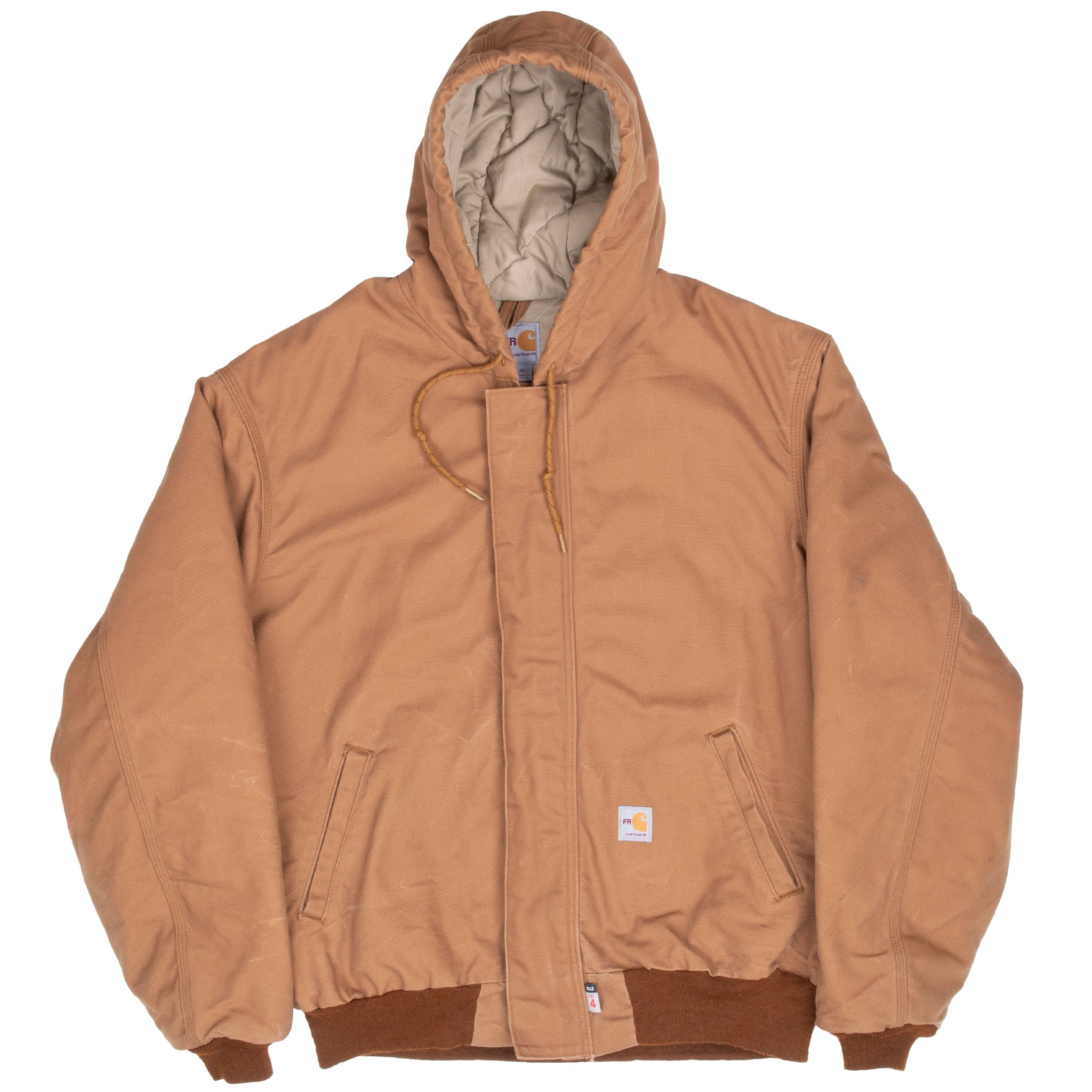 Vintage Carhartt Sandstone Hooded Active Jacket 101621-211 Size XL