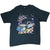 Full front of black Tanya Tucker's Salsa Racing NASCAR T-shirt with colorful race car print