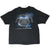 Full front view of black Harley-Davidson T-shirt with lightning emblem and Raw Power print
