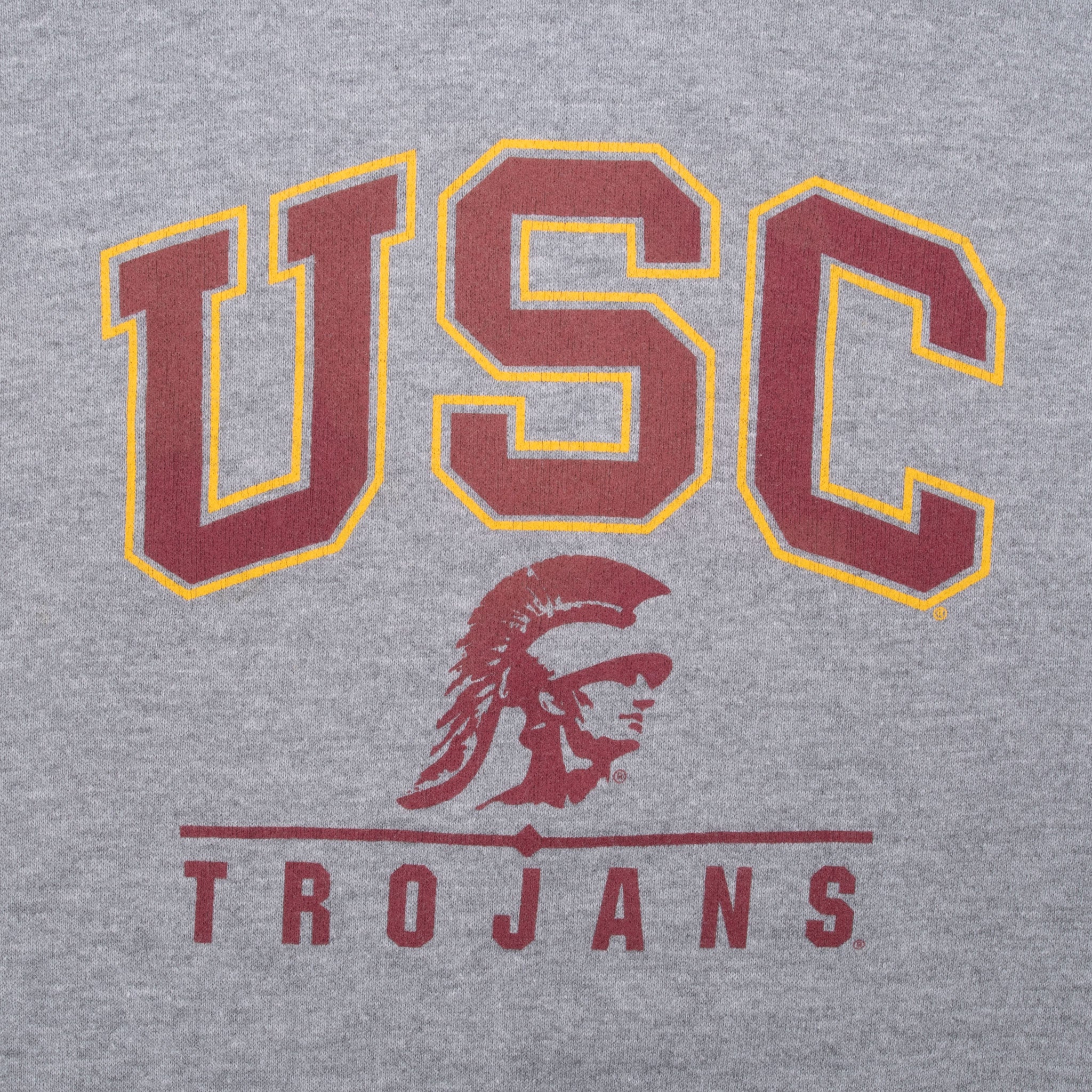 Vintage Usc Russell Grey Hoodie Sweatshirt 1990S Size Large