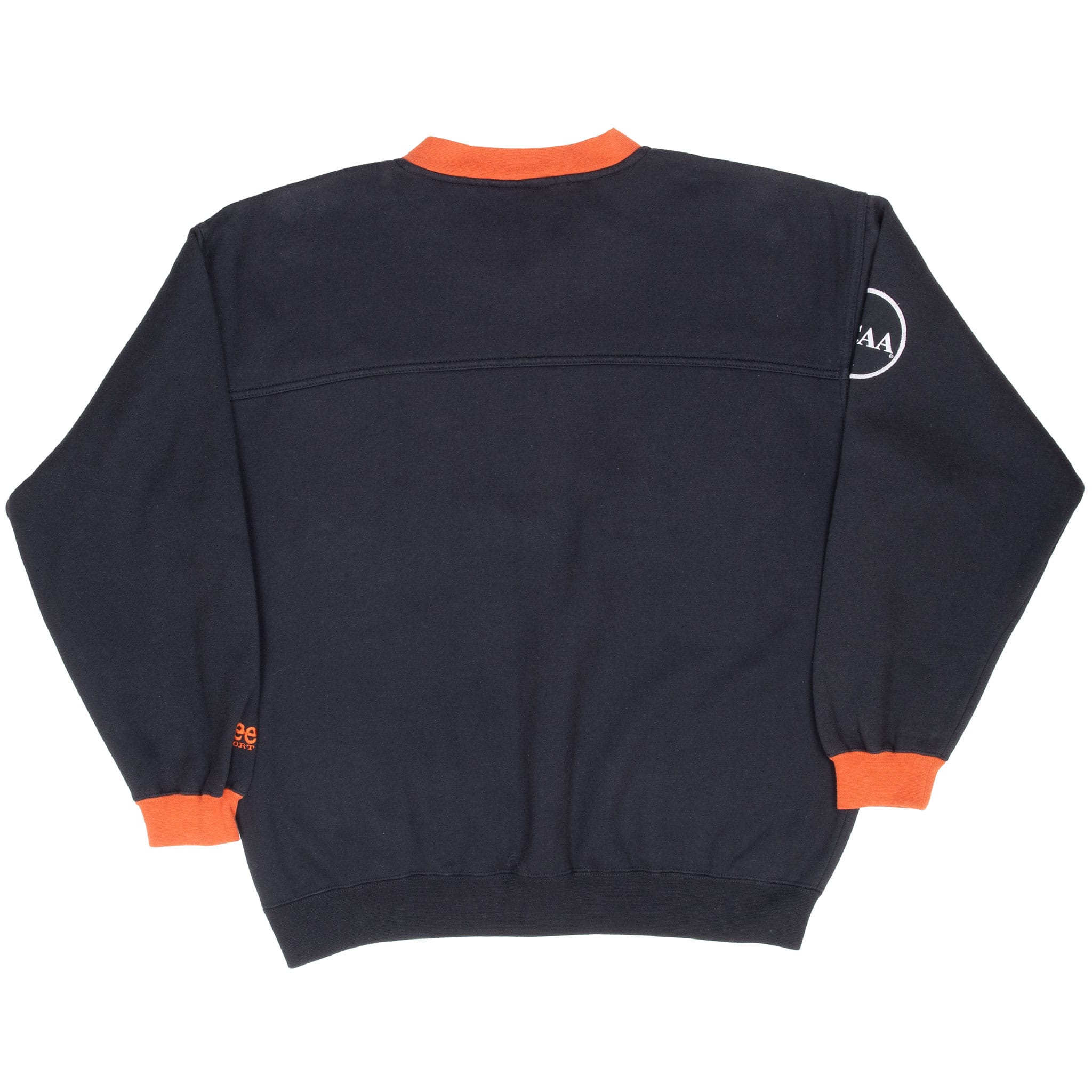 Vintage Ncaa Texas Longhorns Embroidered Black Sweatshirt 1990S Size Medium