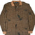Front view of brown plaid Nautica polo with pheasant print, long sleeves, and tan trim