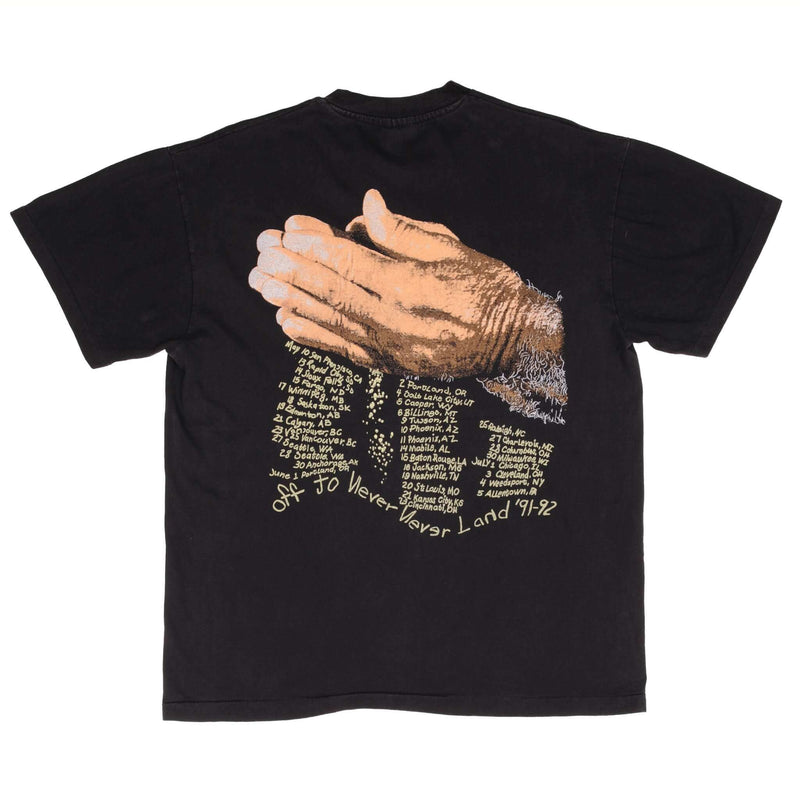 Bootleg Tee Shirt Metallica Off To Never Never Land 1991 Size Large Made In Usa Single Stitch Sleeves