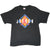 Full front of black Nike T-shirt with colorful Jordan Jumpman diamond graphic