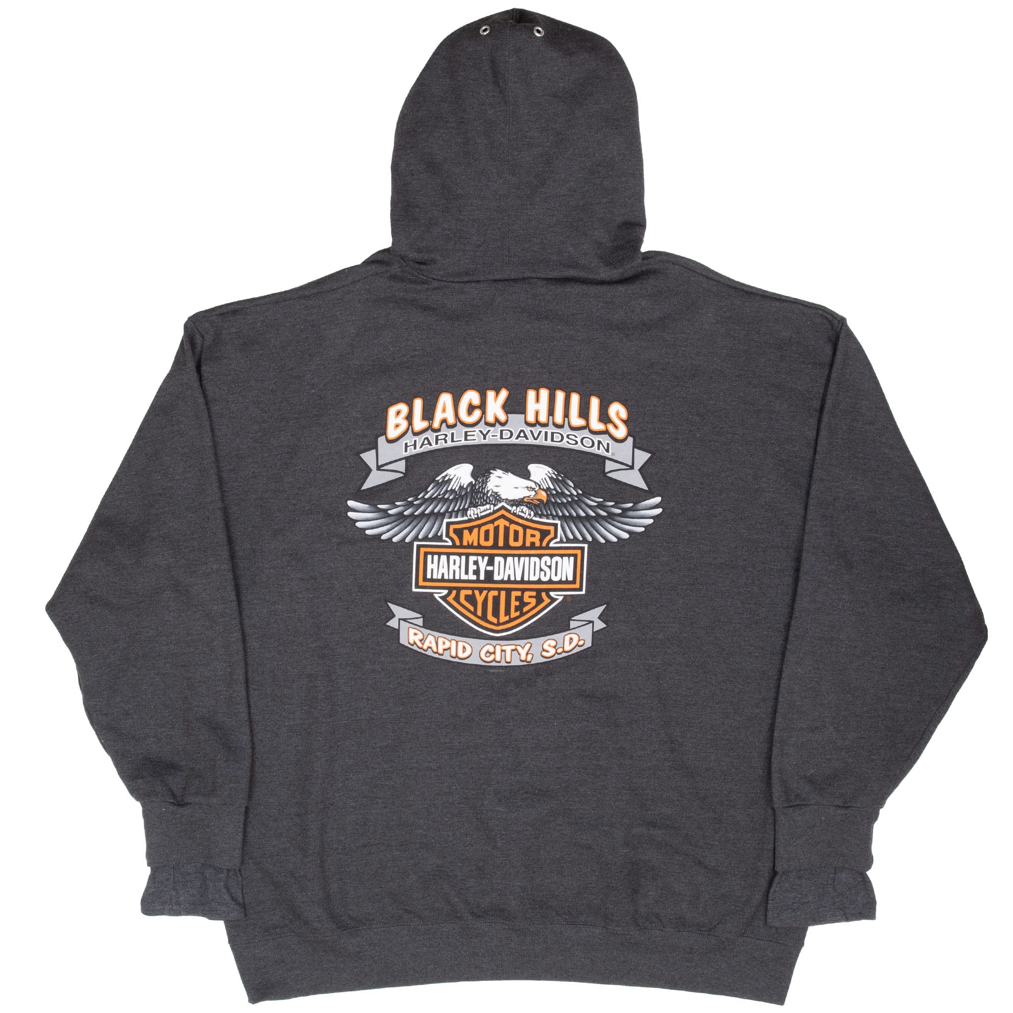Vintage Harley Davidson Rapid City South Dakota Black Hills Hoodie Sweatshirt 2007 Size 2XL