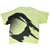 Back of neon yellow Nike tennis T-shirt with oversized black racket and ball print