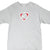 Front of grey Nike T-shirt with red and white soccer shield Swoosh graphic