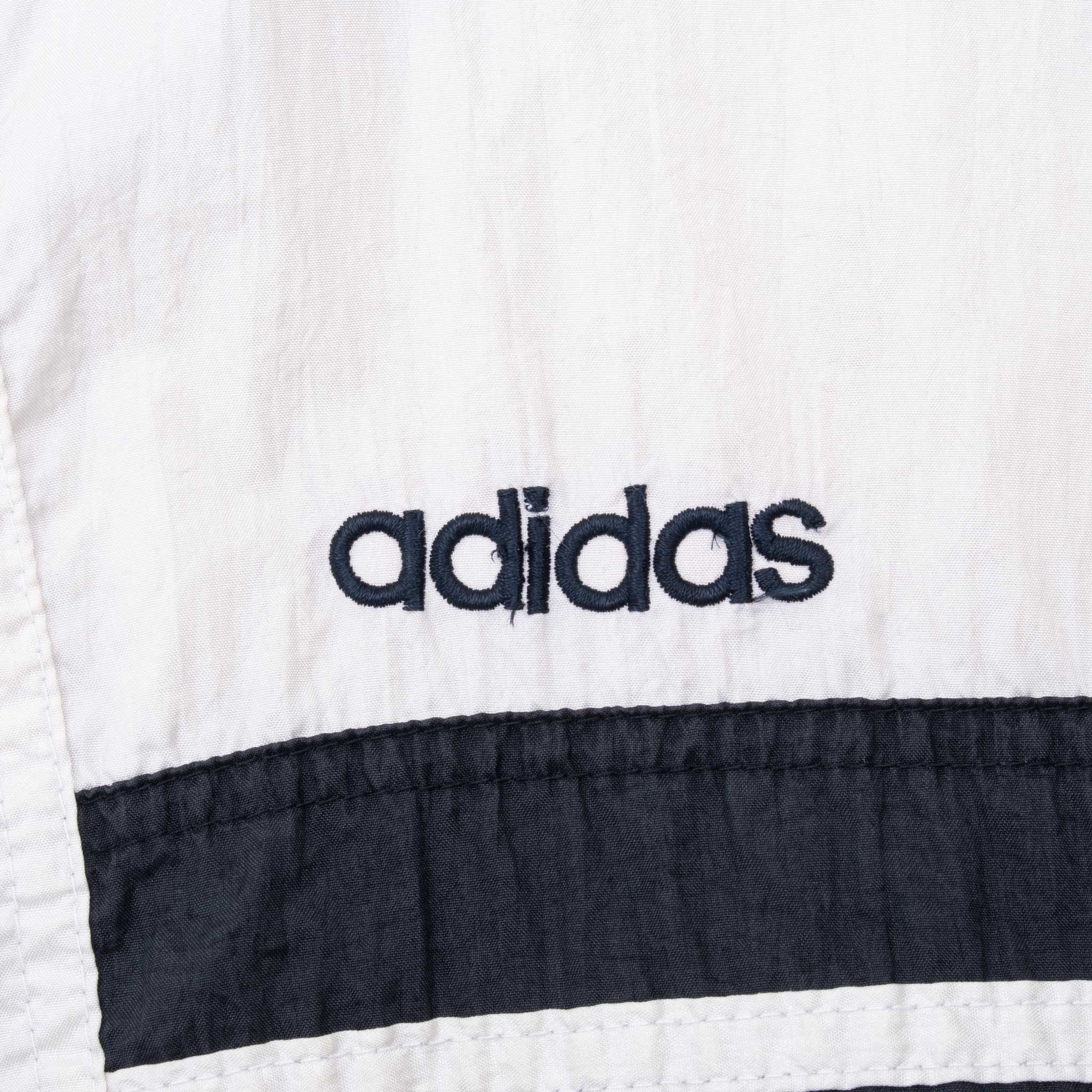 Vintage Adidas Blue & White Windbreaker Jacket 1990S Size Medium