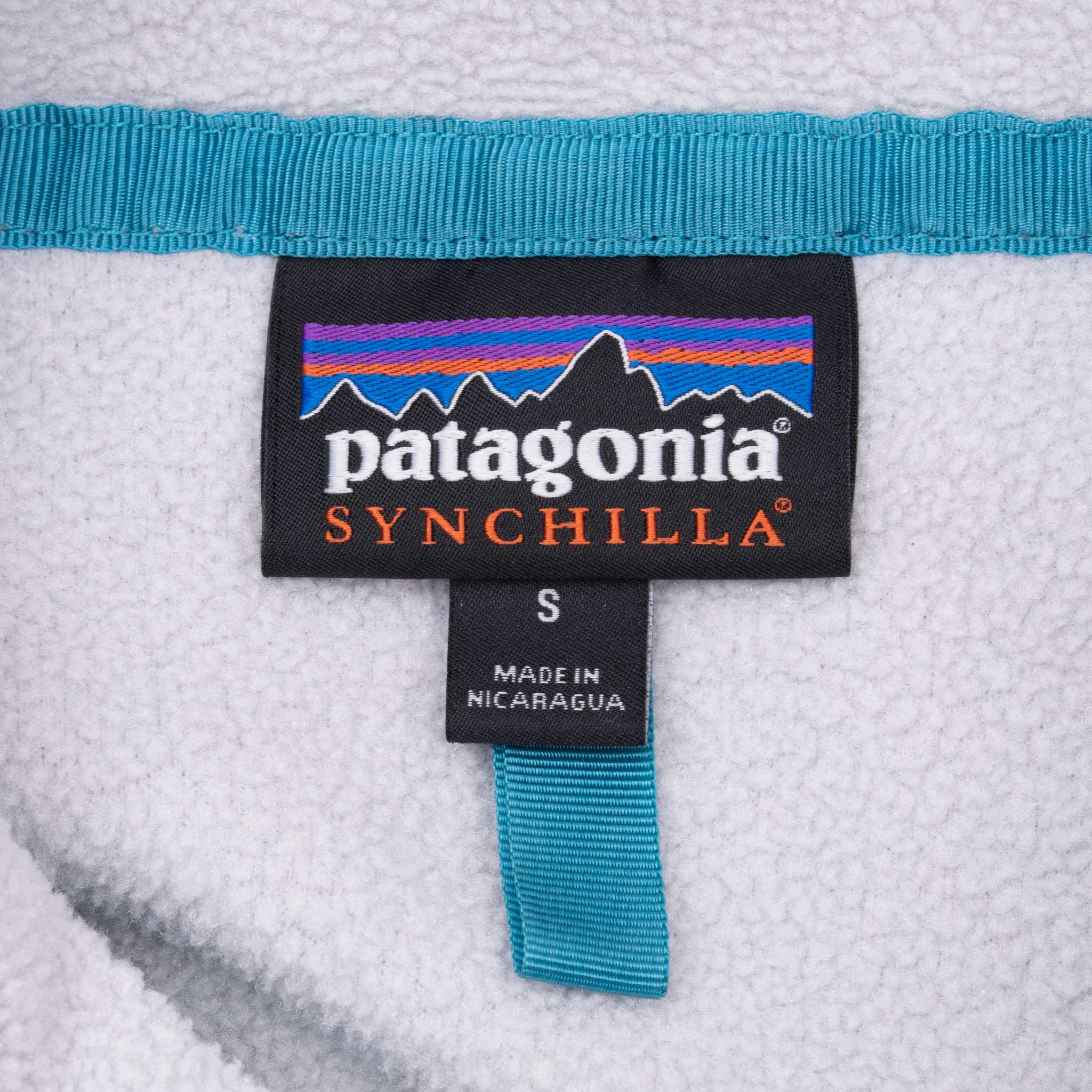 Vintage Patagonia Grey And White Synchilla Snap T Pullover Fleece Jacket 2000S Size Small