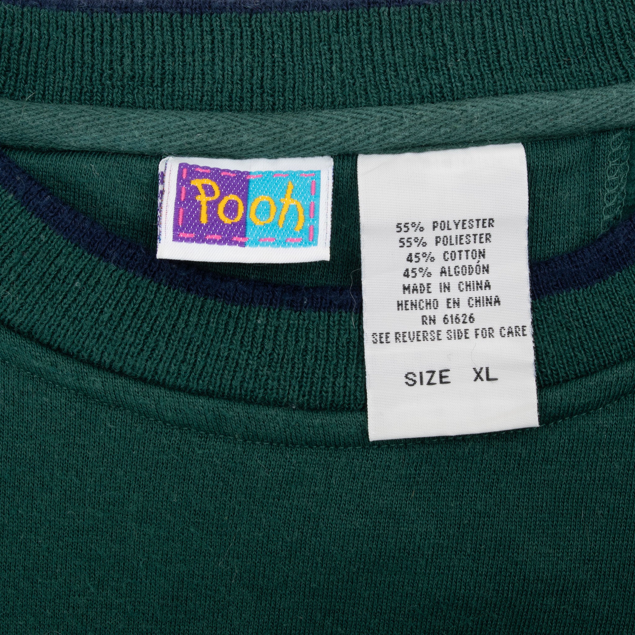 Vintage Disney Tigger Green Embroidered Sweatshirt Size XL 1990S