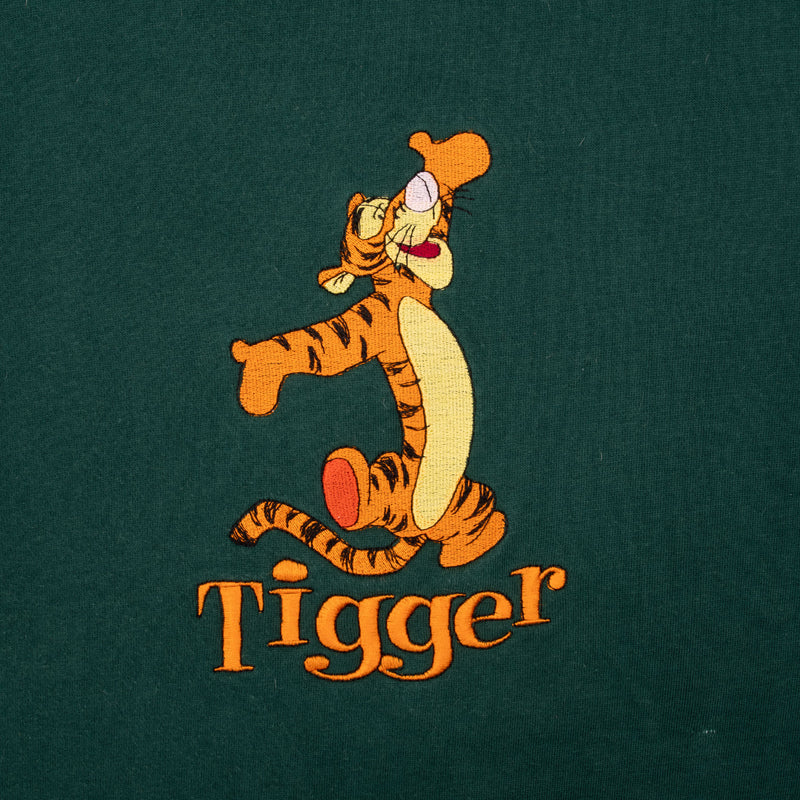 Vintage Disney Tigger Green Embroidered Sweatshirt Size XL 1990S