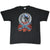 Full front view of black Lynyrd Skynyrd 25th anniversary T-shirt with 1973–1998 graphic
