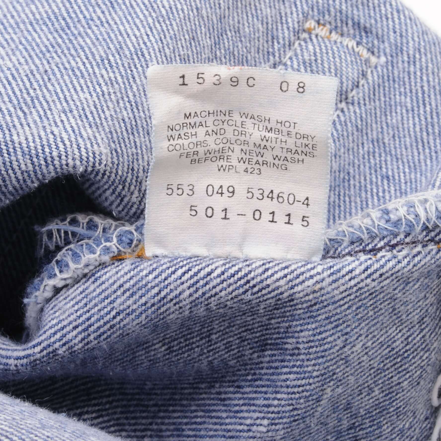 Beautiful Indigo Levis 501 Jeans 1980s Made in USA with Medium Wash   Size on tag 38X32  Back Button #553