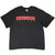 Full front of black Nike Town Chicago T-shirt with red Nike sleeve logo