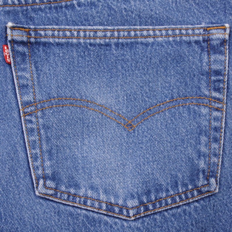 Beautiful Indigo Levis 501 Jeans 1980s Made in USA with Medium Wash   Size on tag 38X32  Back Button #553