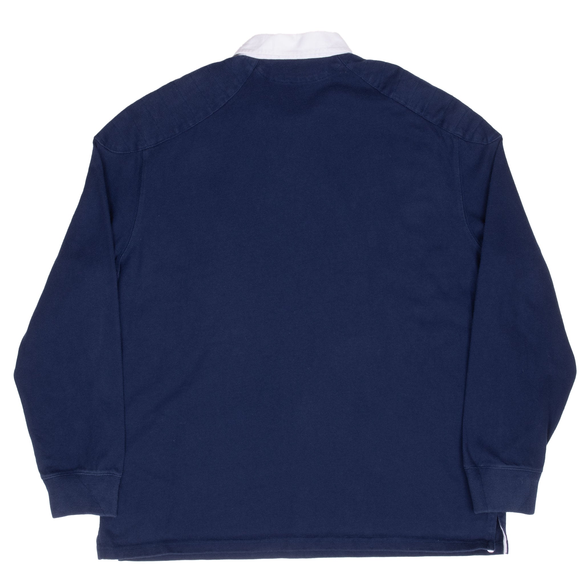 Vintage Ralph Lauren Navy Blue Rugby Polo Shirt 1990S Size Large