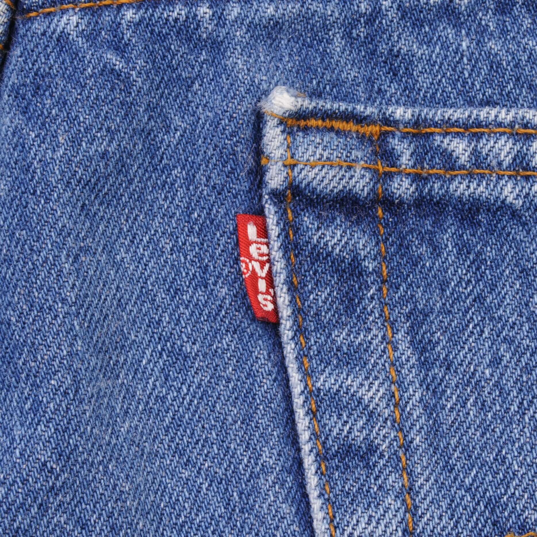 Beautiful Indigo Levis 501 Jeans 1980s Made in USA with Medium Wash   Size on tag 38X32  Back Button #553