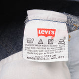Beautiful Indigo Levis 501 Jeans 1990s Made in USA with Medium Dark Wash   Size on tag 34X32  Back Button #532