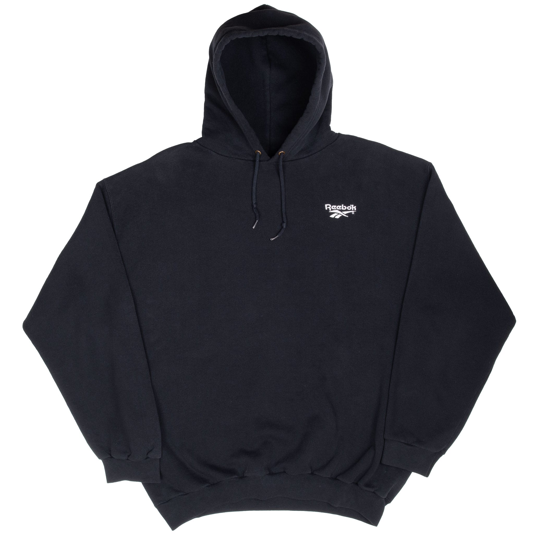 Vintage Reebok Black Hoodie Sweatshirt 1990S Size XL Made In USA