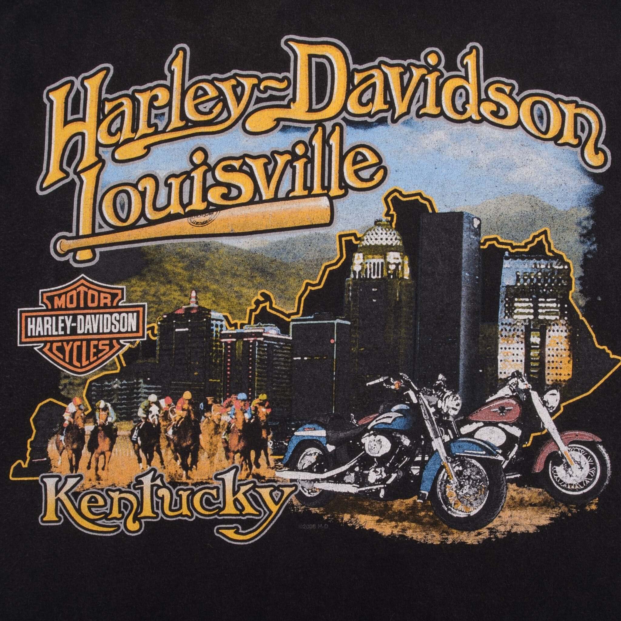 Vintage Harley Davidson Louisville Kentucky Tee Shirt 2006 Size Medium Made In USA