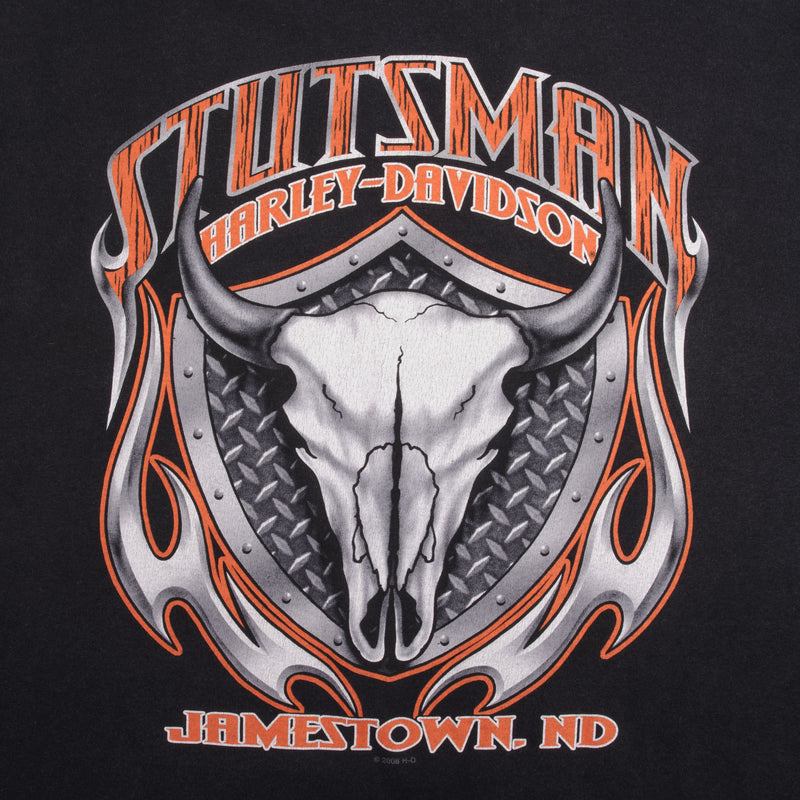 Vintage Harley Davidson Stutsman Jamestown ND Tee Shirt 2008 Size 2XL Made In USA