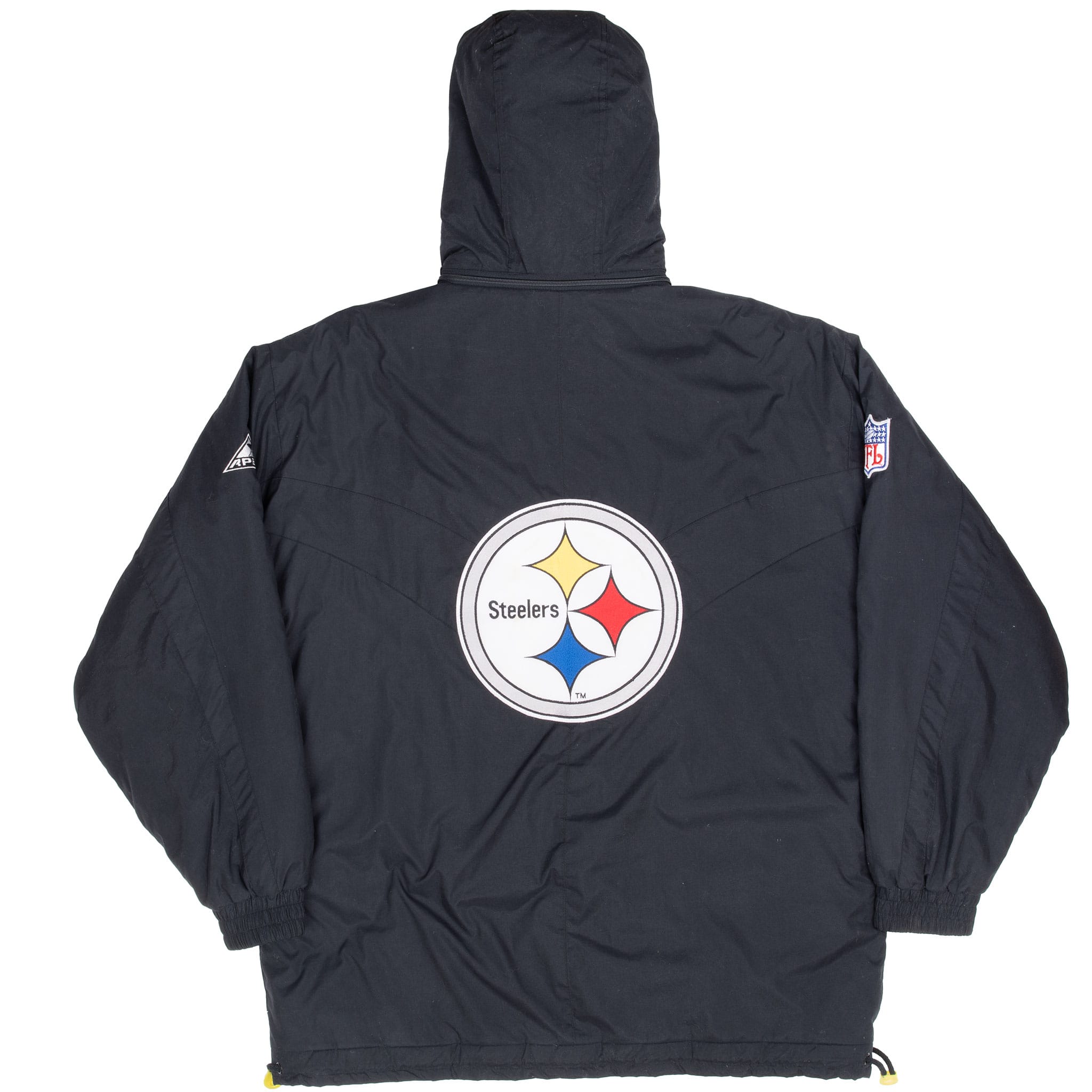 Vintage Nfl Pittsburg Steelers Hooded Coat Jacket 1990S Size Large