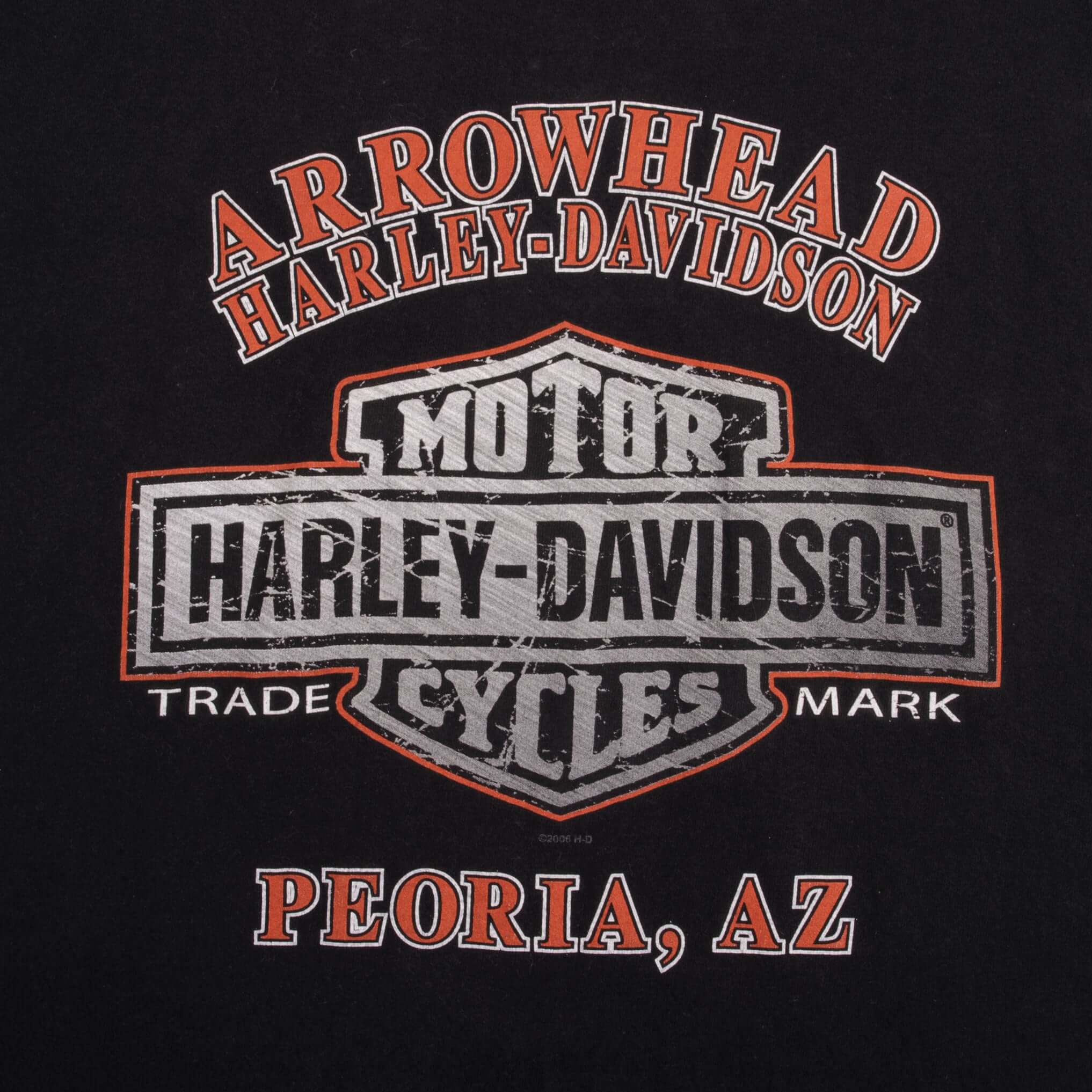 Vintage Harley Davidson Arrowhead Peoria, AZ Tee Shirt 2006 Size 2XL Made In USA