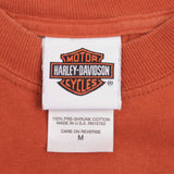 Vintage Harley Davidson Bryan Moore Oklahoma Orange Tee Shirt 2001 Size Medium Made In USA