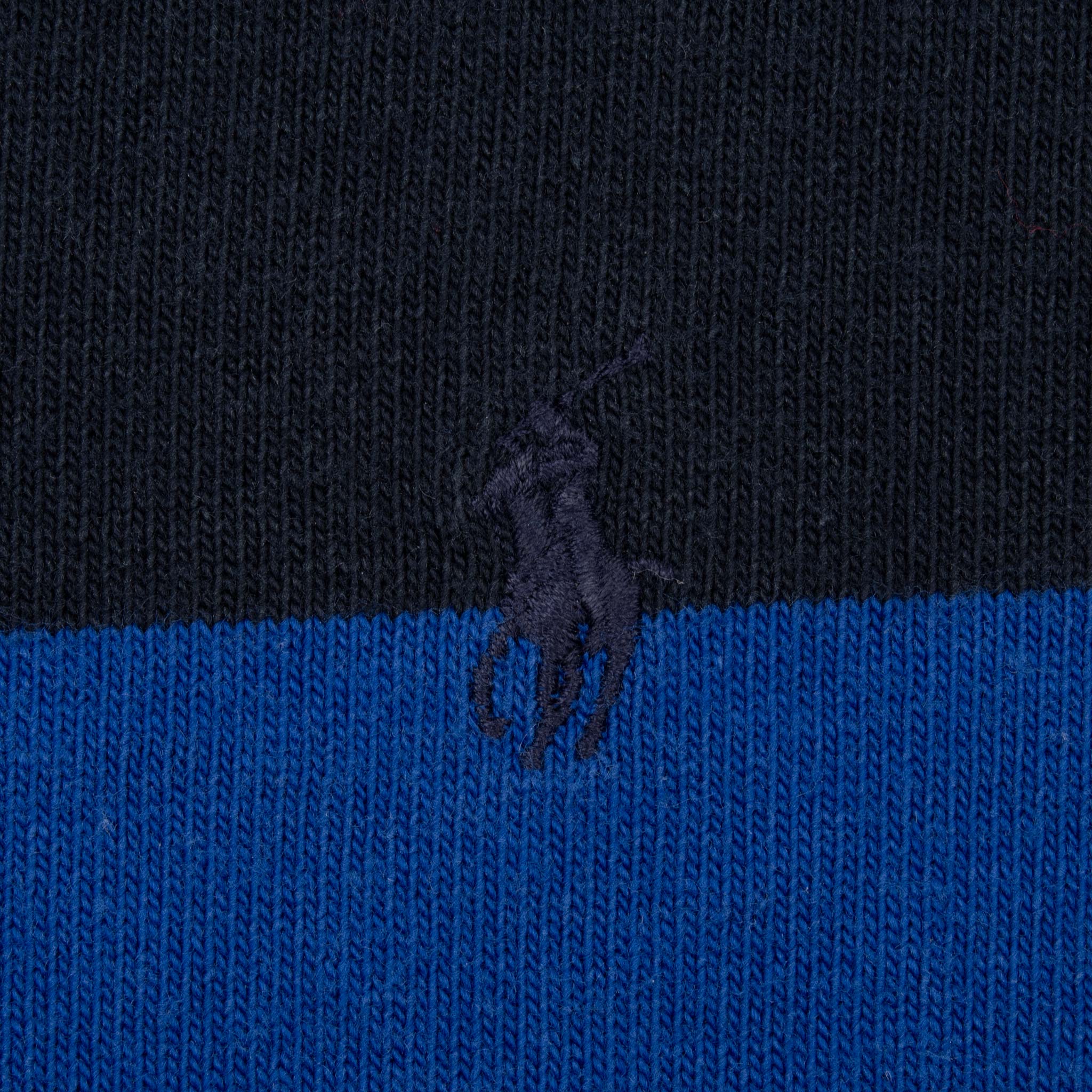 Vintage Ralph Lauren Blue And Black Rugby Polo Shirt 1990S Size XL