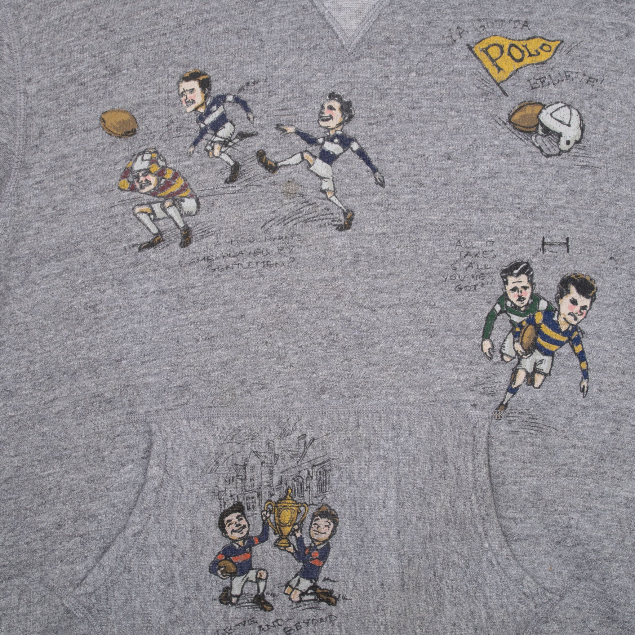 VINTAGE RALPH LAUREN RUGBY HOODIE SWEATSHIRT LARGE